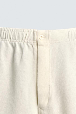 ZARA ШОРТЫ-ДЖОГГЕРЫ REGULAR FIT, ЖЕЛТОВАТО-БЕЛЫЙ