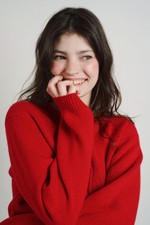 Кардиган из кашемира с мериносом красного цвета