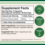 Double Wood Supplements - Mimosa Pudica - 180 x 500 mg capsules