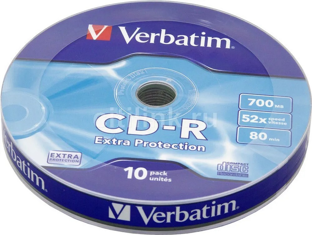 Компакт-диск Verbatim CD-R 52 X 700MB (10 шт./уп.)