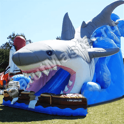 Детский надувной батут-горка "Акула"