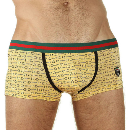 Мужские трусы хипсы желтые Gucci Hip Boxer