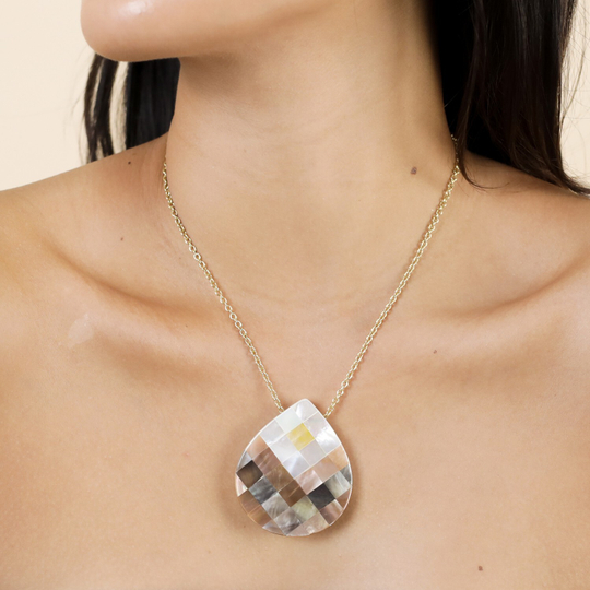 Колье Nature Bijoux, San Lazzaro, с подвеской из перламутровой мозайки, NB25.2-15-43561 (бежевый)