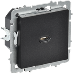 BRITE Розетка USB C 65Вт высокоскоростная зарядка РЮ12-1-БрЧ черный IEK