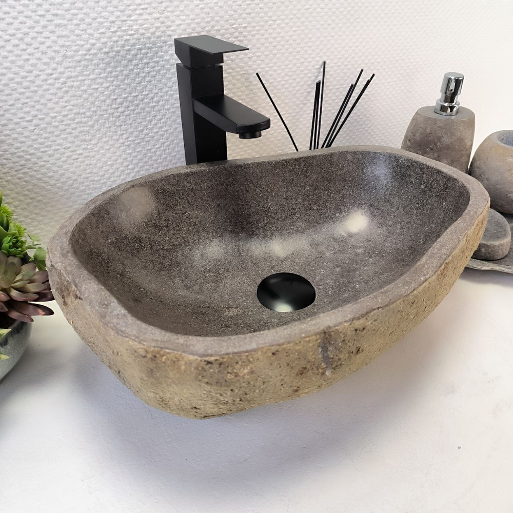 Раковина из речного камня RS-63519 (45*33*15) 0122