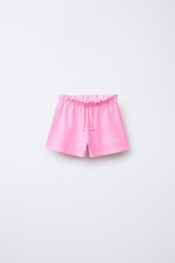 ZARA КОМПЛЕКТ ИЗ ФУТБОЛКИ И ШОРТОВ-БЕРМУДОВ С ПРИНТОМ, РОЗОВЫЙ