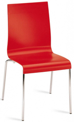 Стул пластиковый Papatya Icon-S, хромированный, красный