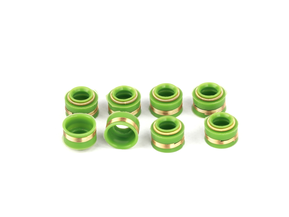 Маслосъемные колпачки (манжеты) дв. КАМАЗ,МТЗ (10мм)  комплект 8 шт. зелёный силикон (ПТП64) ( ОЕ 740-1007268 )