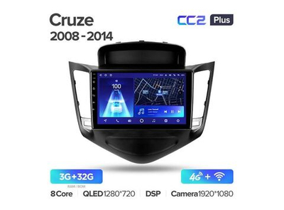 Магнитола Teyes CC2 Plus 3-32 Chevrolet Cruze J300 2008-2014 9.0"