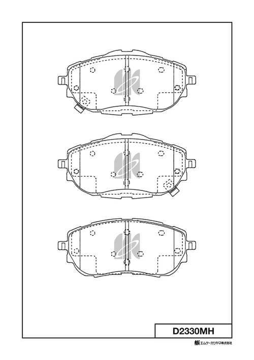 Дисковые тормозные колодки KASHIYAMA (противоскрипная пластина в компл.) D2330MH