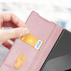 Чехол розового цвета для Samsung Galaxy Fold 7, премиальная искусственная кожа, Dux Ducis серия Bril Series Case