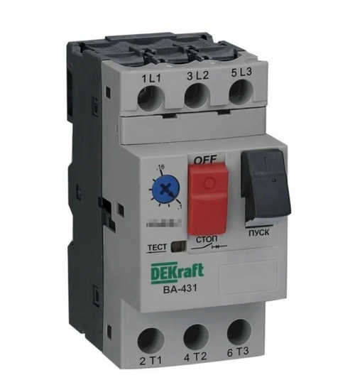 Выключатель автоматический для защиты двигателя 3п 0.63-1.0А 100кА ВА-431 DEKraft 21224DEK