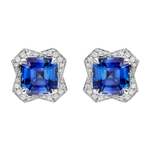 Серьги Пусеты с Сапфирами и Бриллиантами, E0068-1/1