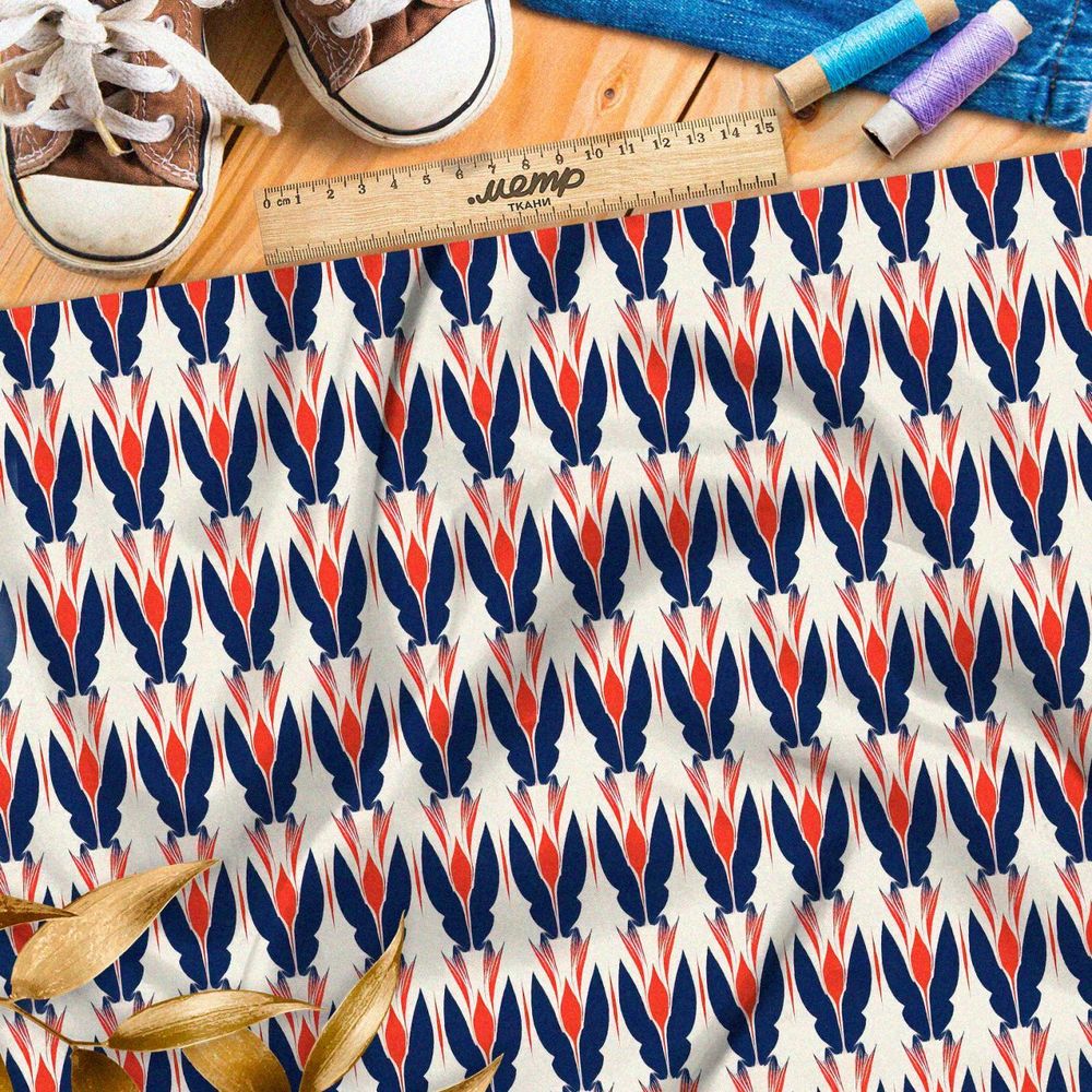 Ткань премиум флис калейдоскопические формы