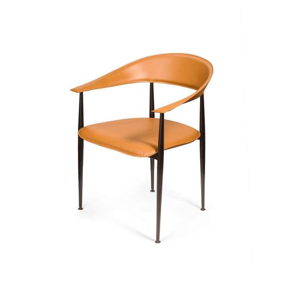 Стул с подлокотниками Rotti, кожа коричневый