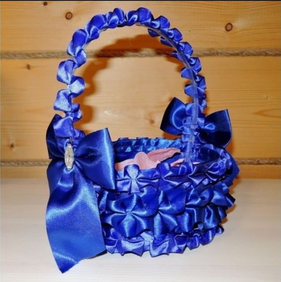 Корзинка свадебная, синяя