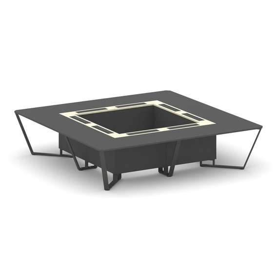 Steel Meet Стол переговорный квадратный KMK-PR.B.SP-16K Антрацит/Ваниль Глянец/Металл Антрацит 3200*