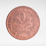 Germany, 1 Pfennig, 1986, (Hamburg Mint - "J"), VF