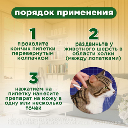 Капли на холку от глистов для кошек Профендер от 0,5-2,5кг. 2 пипетки в упаковке, Эмодепсид/Празиквантел