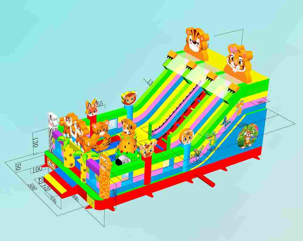 Коммерческий надувной батут «Тигриная страна 4», 9*5*5 м