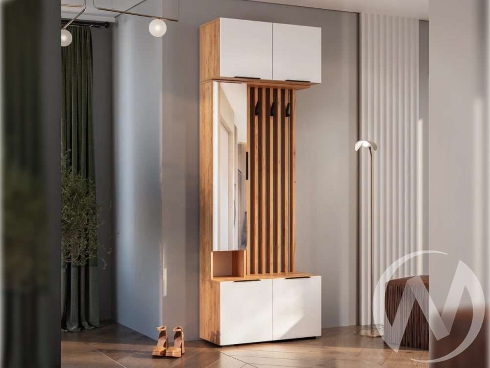 Прихожая "Сандра" (крафт/белый) Комплектация 1