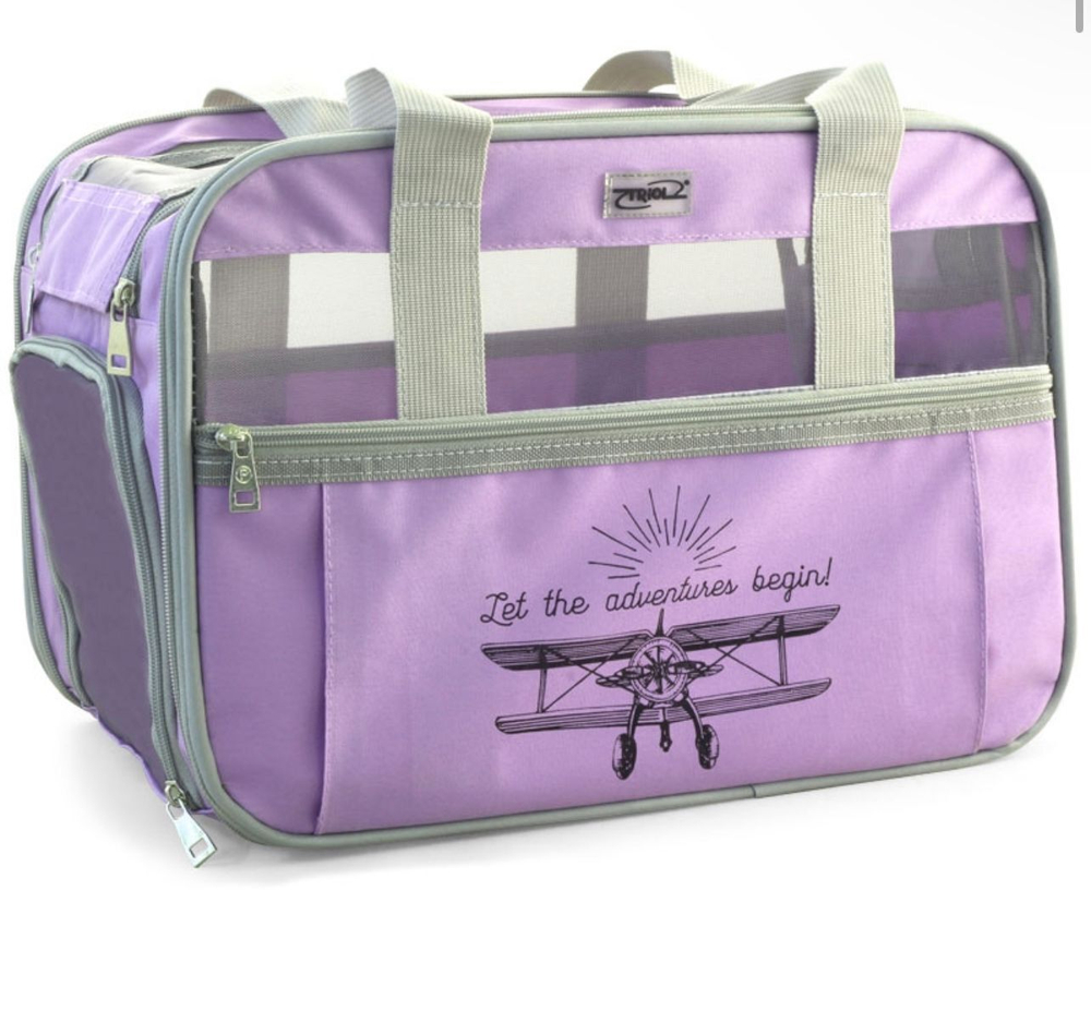 Сумка-переноска Triol "Техно" для животных сиреневая 400х250х280