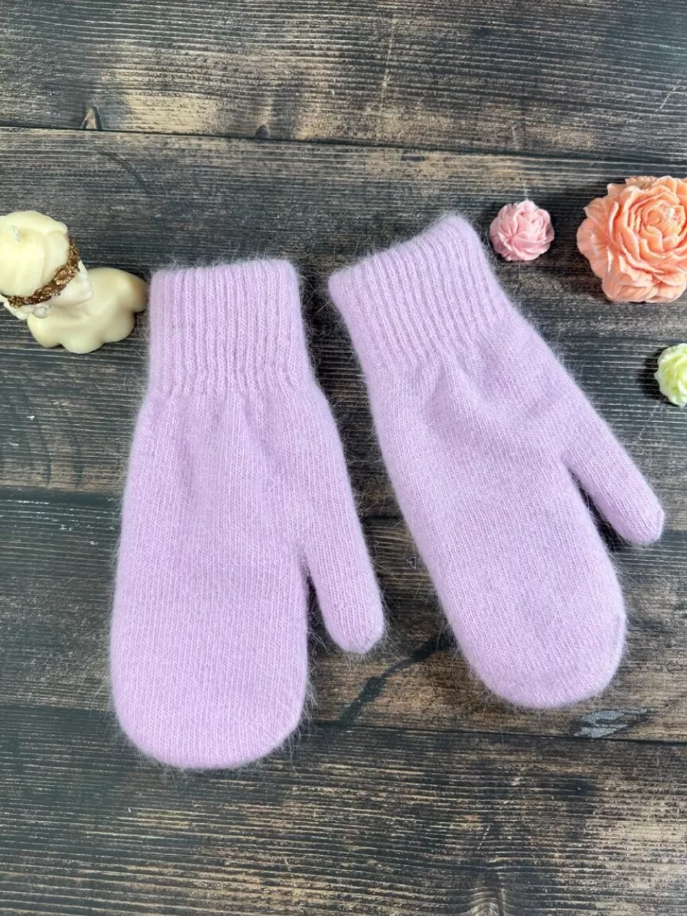 Варежки зимние теплые пушистые ангора