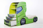 Кровать-грузовик "Скания+1" (лайм)