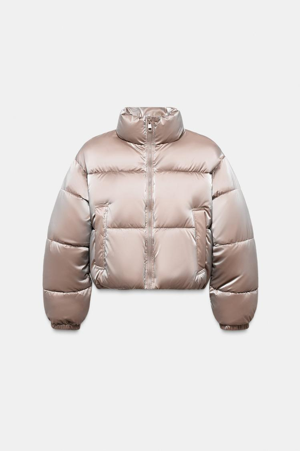 ZARA АНОРАК WATER REPELLENT WINDPROOF С БЛЕСТЯЩИМ ЭФФЕКТОМ, КАВА