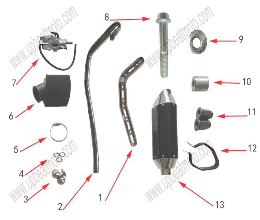 Запчасти B к питайку Motax MX 125, KTM 125, MOTAX 140