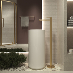 Смеситель для раковины Vincea напольный Rim VFBF-2R1BG, однорычажный, брашированное золото