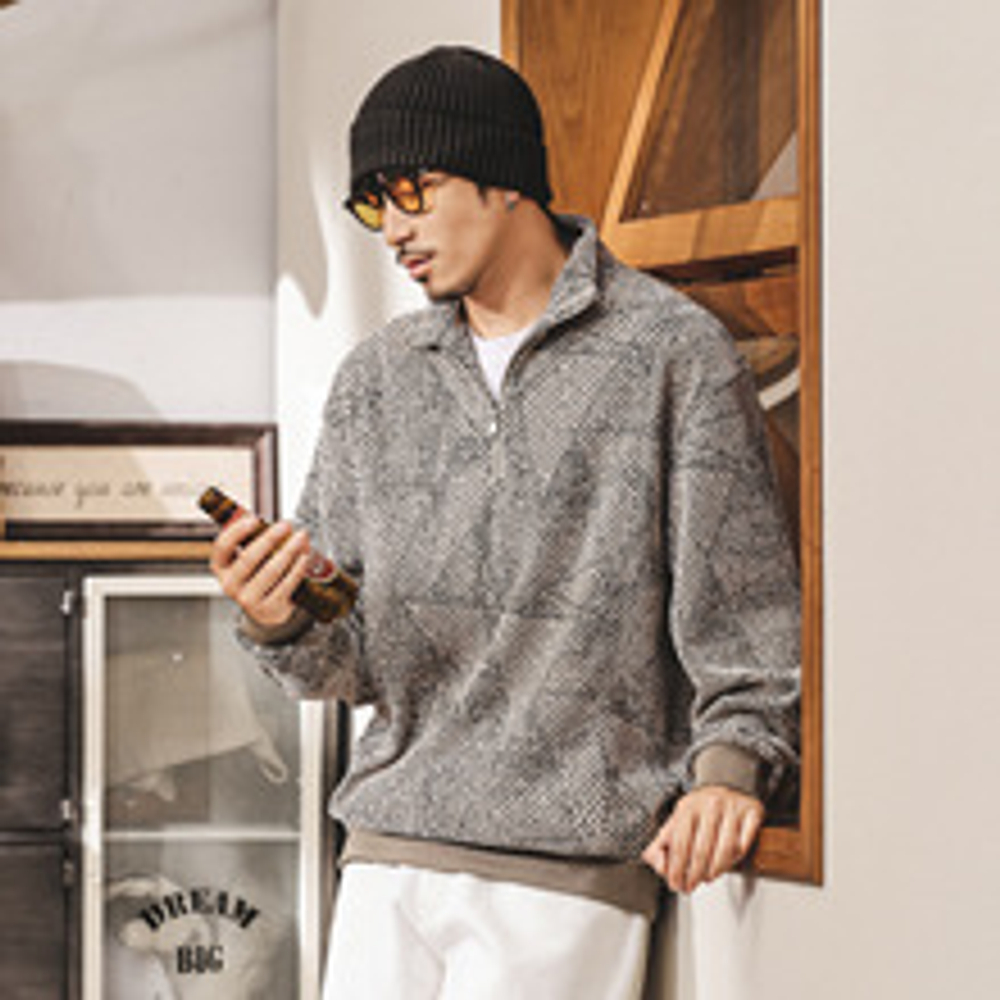 мужской свитшот в американском ретро стиле из новой коллекции весна-осень