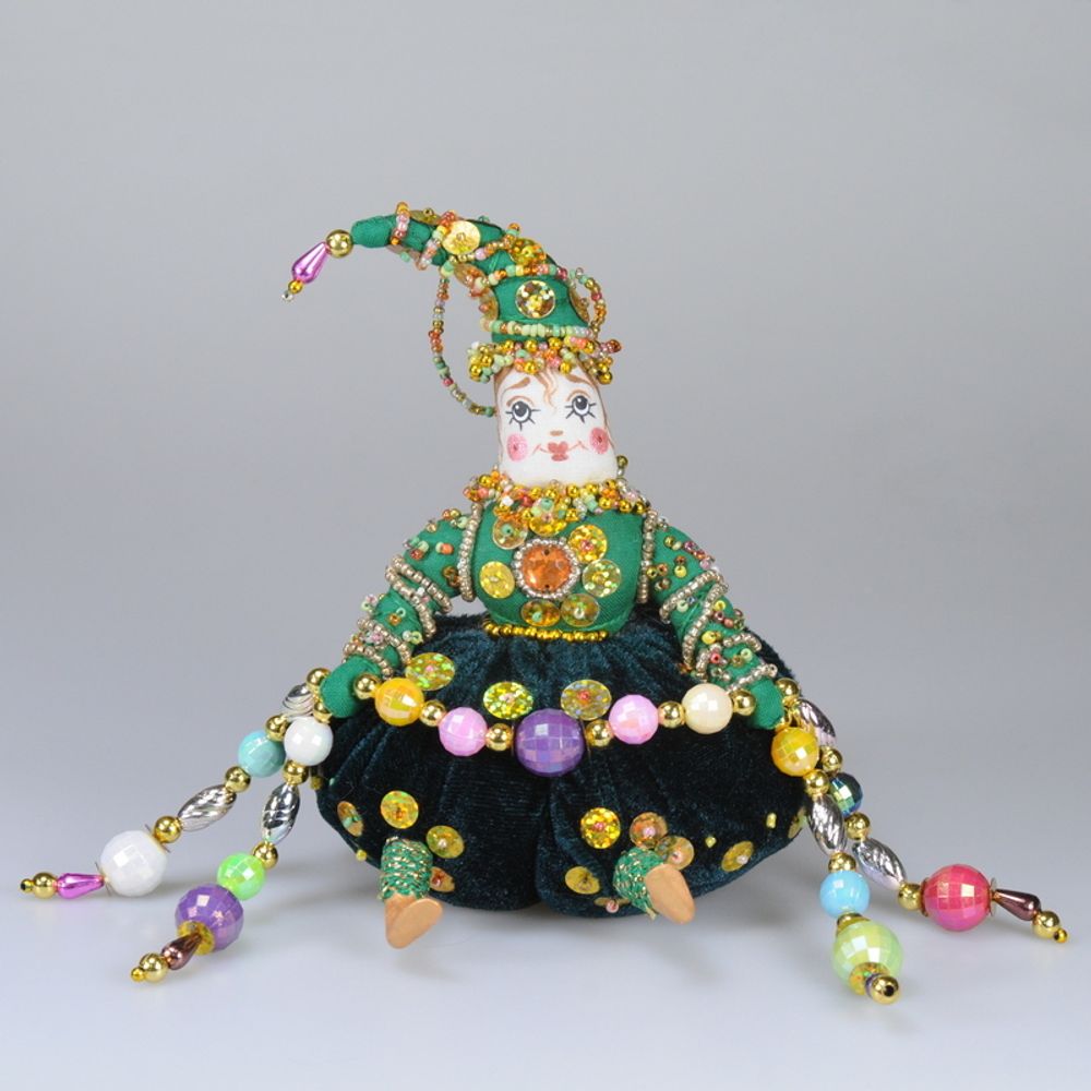 Ёлочная игрушка Бисерный Клоун в колпачке