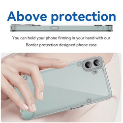 Усиленный чехол прозрачный для Nothing CMF Phone 1, увеличенные защитные свойства, мягкий отклик кнопок, боковые рамки прозрачные