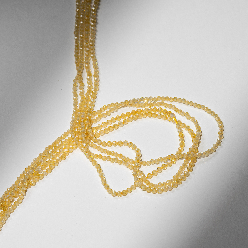 Фианиты, оттенок "Золото", 1,9-2мм шар, микроогранка