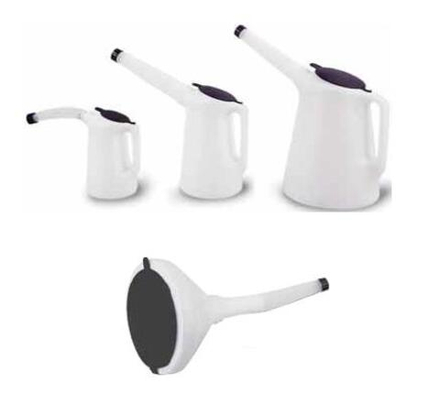 Комплект из 3-х маслёнок (1, 2 и 5 л.) и воронки диаметром 180 мм., GARTEC (Италия)