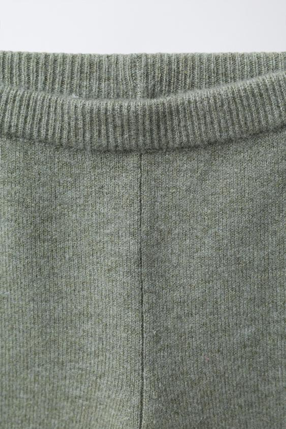 ZARA ТРИКОТАЖНЫЕ ЛЕГИНСЫ С КРУЖЕВОМ, СВЕТЛО-ЗЕЛЕНЫЙ