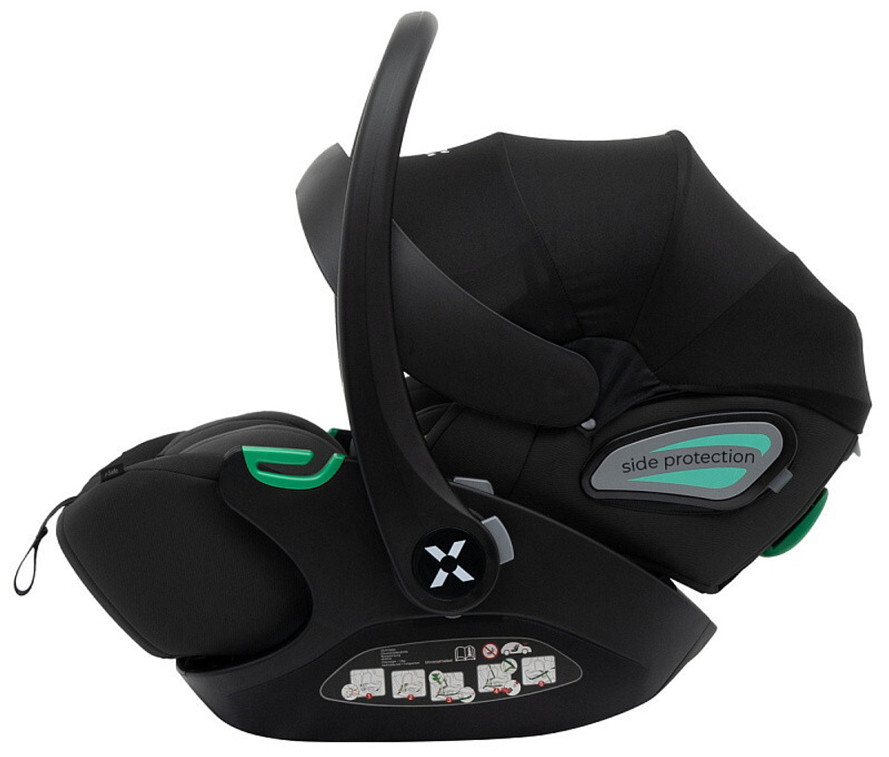 Коляска Agex Prima Pro 3 в 1 с автокреслом i-Safe Black APP626 Black (Черный)