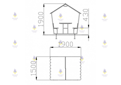 Стол со скамьями Пикник с навесом