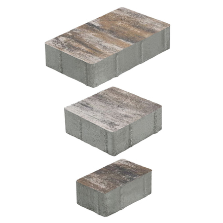 Тротуарная плитка СТАРЫЙ ГОРОД - Листопад гладкий Песчаник, комплект из 3 видов плит