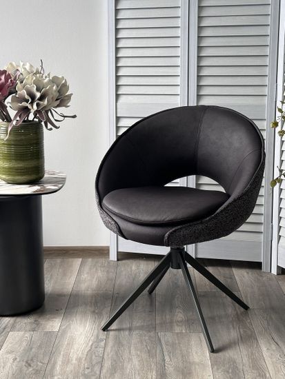 Стул ANABEL 360 град. поворот Темно-серый Maison 99# / OTE COBBLE 457 / серый каркас