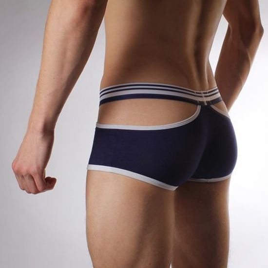 Мужские трусы хипсы с вырезами по бокам синие Seeinner Navy Boxer