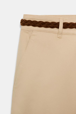 ZARA БРЮКИ ЧИНОС С ПЛЕТЕНЫМ РЕМНЕМ, СВЕТЛЫЙ ЖЕЛТО-КОРИЧНЕВЫЙ