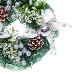 Венок хвойный «Лесное очарование» d-25 см, Серебро