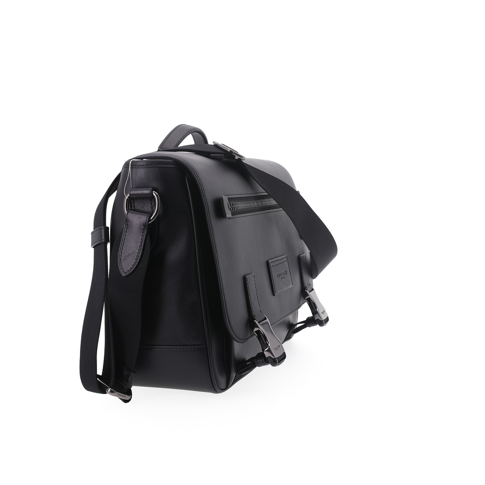 COACH Track Leather Laptop Bag, Briefcase, Portable Crossbody Bag, Shoulder Bag Large Men"s Black
