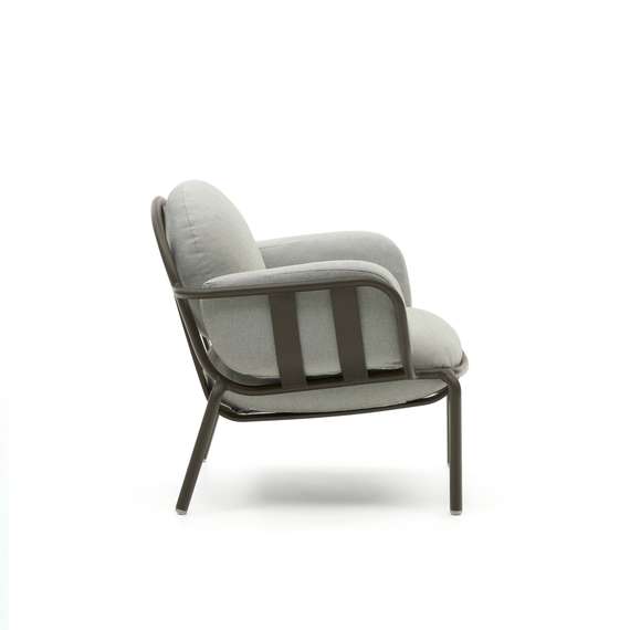 Садовое кресло Joncols серое с зеленой алюминиевой отделкой