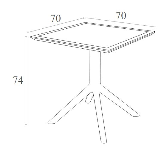 Стол пластиковый Sky Table 70 темно-серый