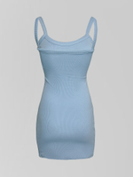 Платье 2019 по фигуре в рубчик на лямочках с чашками