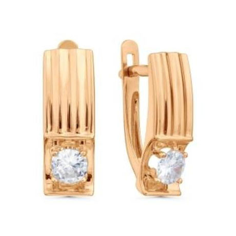 Серьги из золота с фианитами