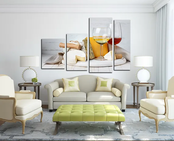 Модульная картина "Сочетание сыров"